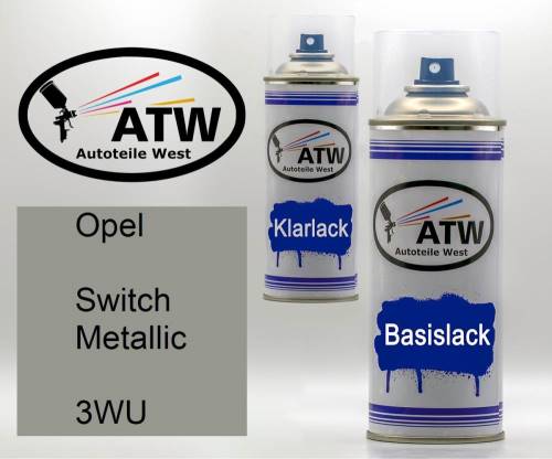 Opel, Switch Metallic, 3WU: 400ml Sprühdose + 400ml Klarlack - Set, von ATW Autoteile West.